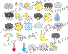 Load image into Gallery viewer, Kawaii Weather Clip Art