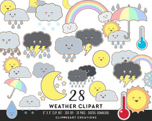 Load image into Gallery viewer, Kawaii Weather Clip Art