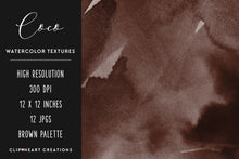 Load image into Gallery viewer, Brown Watercolor Digital Papers