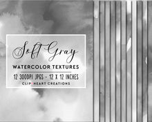 Load image into Gallery viewer, Soft Gray Watercolor Digital Papers