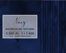 Load image into Gallery viewer, Navy Watercolor Digital Papers