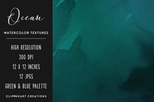 Load image into Gallery viewer, Ocean Watercolor Digital Papers