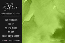 Load image into Gallery viewer, Olive Watercolor Digital Papers
