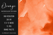 Load image into Gallery viewer, Orange Watercolor Digital Papers