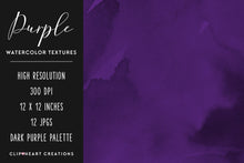 Load image into Gallery viewer, Purple Watercolor Digital Papers