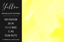 Load image into Gallery viewer, Yellow Watercolor Digital Papers