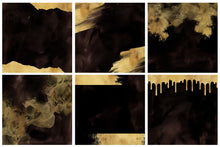 Load image into Gallery viewer, Brown & Gold Watercolor and Foil Digital Papers