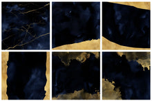 Load image into Gallery viewer, Navy & Gold Watercolor and Foil Digital Papers