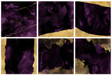 Load image into Gallery viewer, Purple & Gold Watercolor and Foil Digital Papers