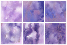 Load image into Gallery viewer, Amethyst Glitter Watercolor Digital Papers