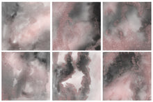 Load image into Gallery viewer, Pink & Gray Glitter Watercolor Digital Papers