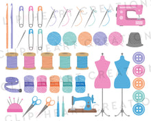 Load image into Gallery viewer, Pastel Sewing Clip Art