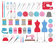 Load image into Gallery viewer, Vintage Sewing Clip Art