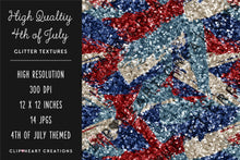 Load image into Gallery viewer, 4th of July Glitter Digital Papers