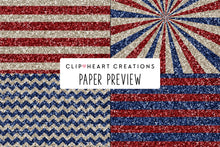 Load image into Gallery viewer, 4th of July Glitter Digital Papers