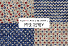 Load image into Gallery viewer, 4th of July Glitter Digital Papers