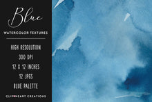 Load image into Gallery viewer, Blue Watercolor Digital Papers
