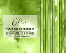 Load image into Gallery viewer, Olive Watercolor Digital Papers