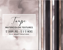 Load image into Gallery viewer, Taupe Watercolor Digital Papers