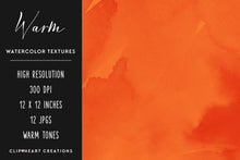 Load image into Gallery viewer, Warm Watercolor Digital Papers