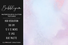 Load image into Gallery viewer, Bubblegum Glitter Watercolor Digital Papers