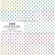 Load image into Gallery viewer, 100 Glitter Polka Dot Digital Papers