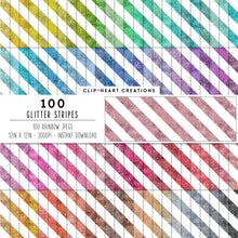 Load image into Gallery viewer, 100 Glitter Stripes Digital Papers