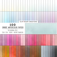 Load image into Gallery viewer, 100 Watercolor Ombre Digital Papers