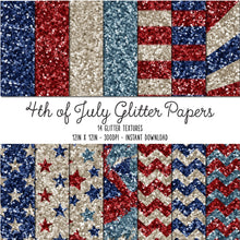 Load image into Gallery viewer, 4th of July Glitter Digital Papers