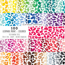 Load image into Gallery viewer, 100 Leopard Print Digital Papers (Color)