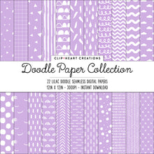 Load image into Gallery viewer, Lilac Scandi Doodle Papers