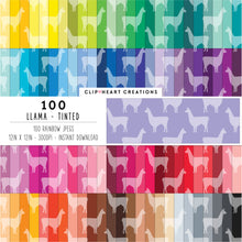 Load image into Gallery viewer, 100 Llama Pattern Digital Papers (Tinted)