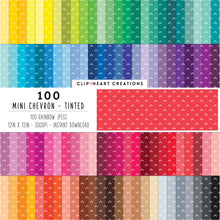 Load image into Gallery viewer, 100 Mini Chevron Digital Papers (Tinted)