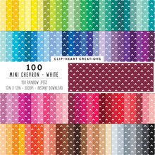 Load image into Gallery viewer, 100 Mini Chevron Digital Papers (White)