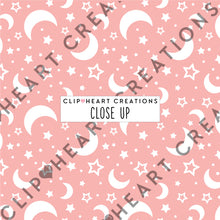 Load image into Gallery viewer, 100 Moon & Stars Pattern Digital Papers (White)