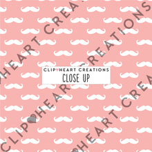 Load image into Gallery viewer, 100 Mustache Pattern Digital Papers (White)