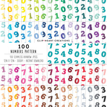 Load image into Gallery viewer, 100 Number Pattern Papers (Color)