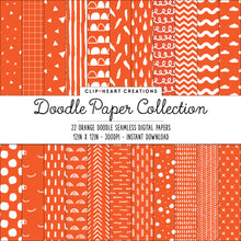 Load image into Gallery viewer, Orange Scandi Doodle Papers