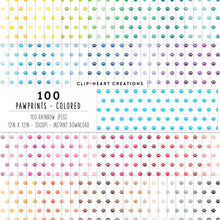 Load image into Gallery viewer, 100 Pawprint Pattern Digital Papers (Color)