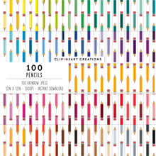 Load image into Gallery viewer, 100 Pencil Pattern Digital Papers