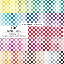 Load image into Gallery viewer, 100 Petals Pattern Digital Papers (White)