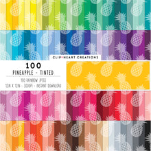 Load image into Gallery viewer, 100 Pineapple Pattern Digital Papers (Tinted)