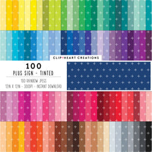 Load image into Gallery viewer, 100 Plus Sign Pattern Digital Papers (Tinted)
