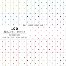 Load image into Gallery viewer, 100 Polka Dots Digital Papers (Color)