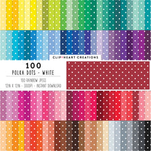 Load image into Gallery viewer, 100 Small Polka Dots Digital Papers (White)