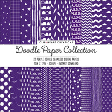 Load image into Gallery viewer, Purple Scandi Doodle Papers