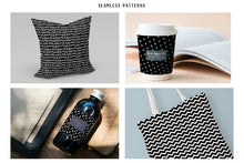 Load image into Gallery viewer, Black and White Scandi Doodle Papers