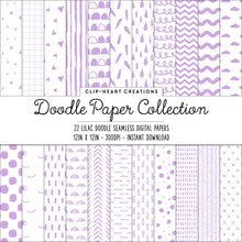 Load image into Gallery viewer, Lilac Scandi Doodle Papers