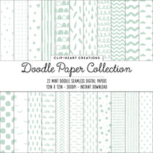 Load image into Gallery viewer, Mint Scandi Doodle Papers