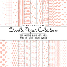 Load image into Gallery viewer, Peach Scandi Doodle Papers